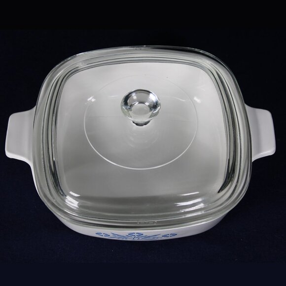 Vintage Corning Ware® Cornflower P-1-B, 1 Quart Casserole Dish and Pyrex® Lid - Picture 3 of 6